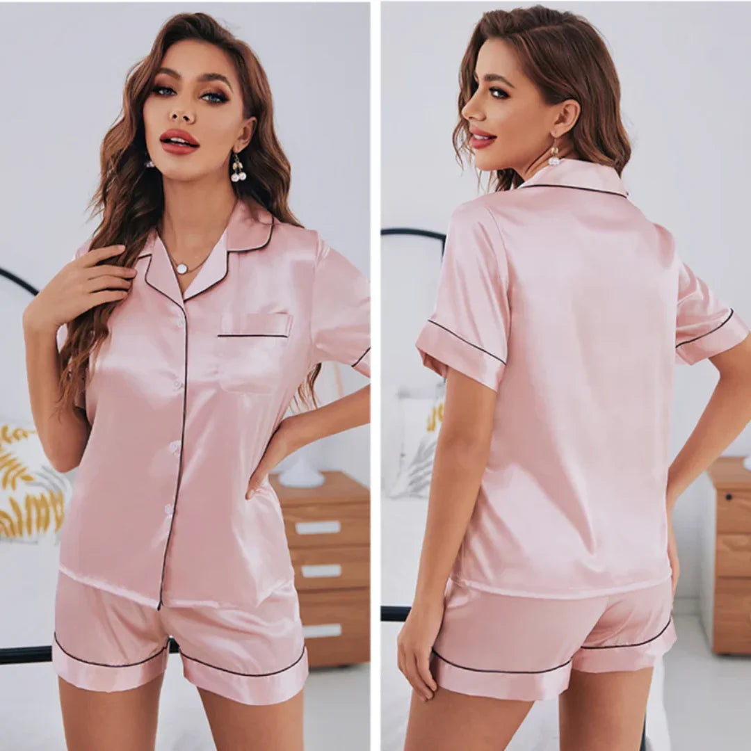 Pijama Feminino em Cetim Americano Curto