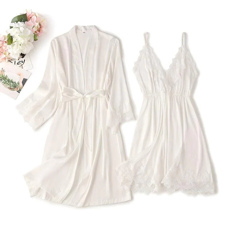 Camisola com Robe de Cetim - Elegance